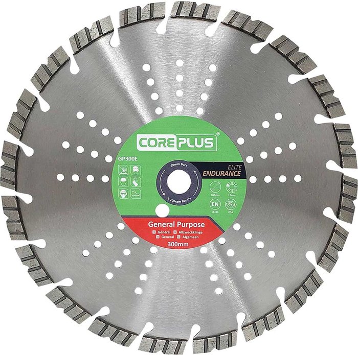 Tooled Up | Coreplus Coreplus Elite General Purpose Diamond Blade 300mm 2.8mm 20mm Coreplus Coreplus Elite General Purpose Diamond Blade 300mm 2.8mm 20mm