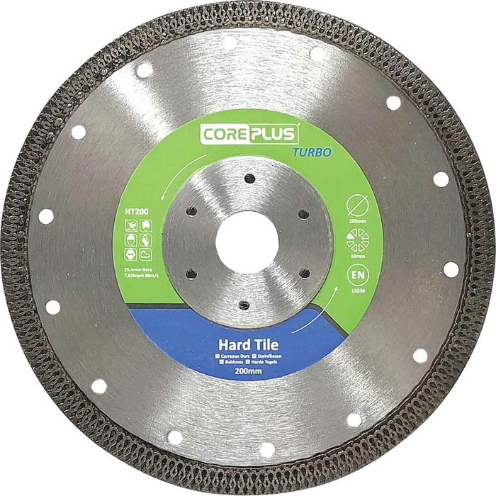 Tooled Up | Coreplus Coreplus Hard Tile Cutting Turbo Diamond Blade 200mm Coreplus Coreplus Hard Tile Cutting Turbo Diamond Blade 200mm