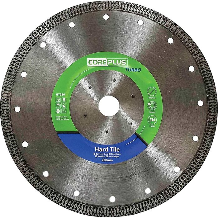 Tooled Up | Coreplus Coreplus Hard Tile Cutting Turbo Diamond Blade 230mm Coreplus Coreplus Hard Tile Cutting Turbo Diamond Blade 230mm
