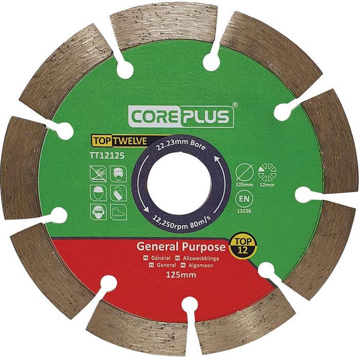 Tooled Up | Coreplus Coreplus Top Twelve General Purpose Diamond Blade 125mm Coreplus Coreplus Top Twelve General Purpose Diamond Blade 125mm