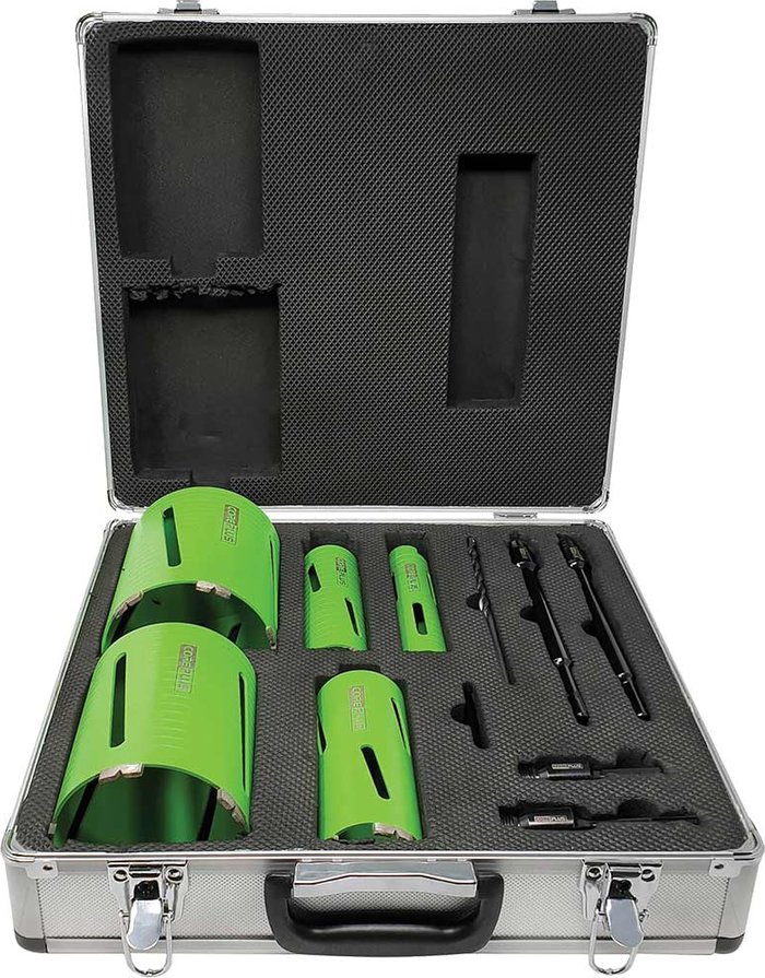 Tooled Up | Coreplus Coreplus 11 Piece Dry Diamond Core Drill Bit Set Coreplus Coreplus 11 Piece Dry Diamond Core Drill Bit Set