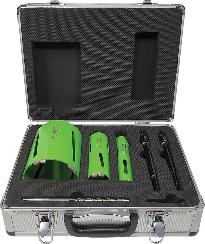 Tooled Up | Coreplus Coreplus 7 Piece Dry Diamond Core Drill Bit Set Coreplus Coreplus 7 Piece Dry Diamond Core Drill Bit Set