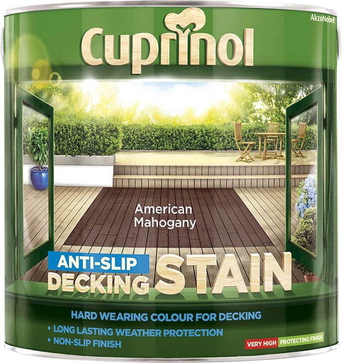 Tooled Up | Cuprinol Cuprinol Anti-Slip Decking Stain 2.5L American Mahogany Cuprinol Cuprinol Anti-Slip Decking Stain 2.5L American Mahogany