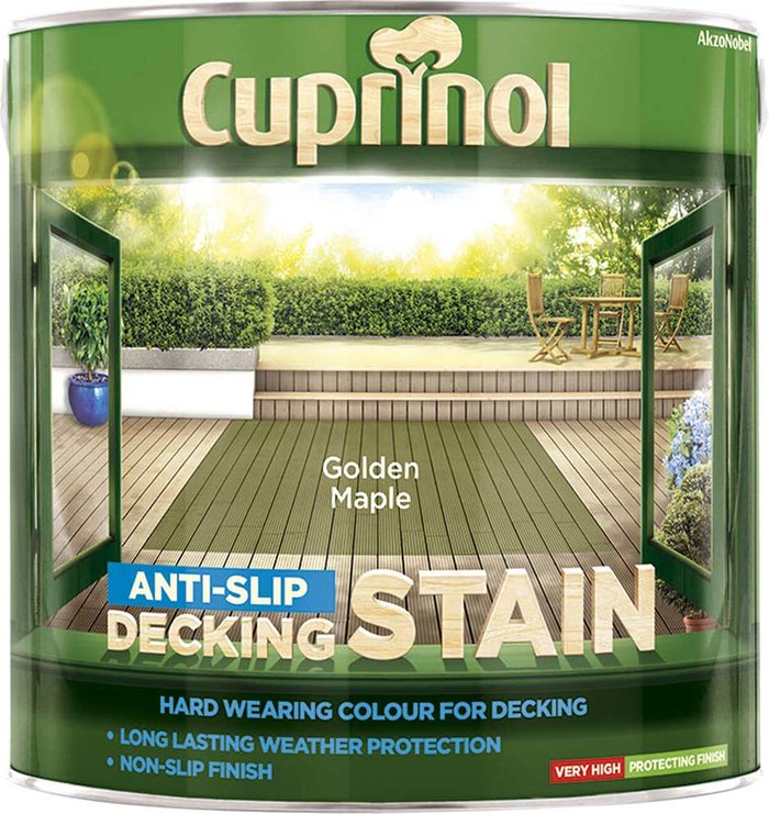 Tooled Up | Cuprinol Cuprinol Anti-Slip Decking Stain 2.5L Golden Maple Cuprinol Cuprinol Anti-Slip Decking Stain 2.5L Golden Maple