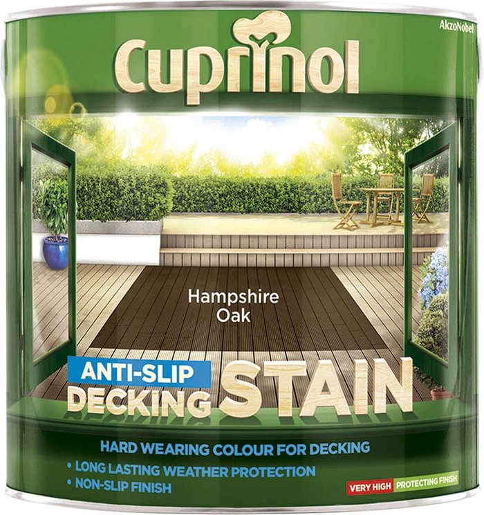 Tooled Up | Cuprinol Cuprinol Anti-Slip Decking Stain 2.5L Hampshire Oak Cuprinol Cuprinol Anti-Slip Decking Stain 2.5L Hampshire Oak
