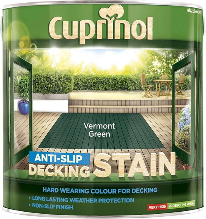 Tooled Up | Cuprinol Cuprinol Anti Slip Decking Stain Vermont Green 2.5l Cuprinol Cuprinol Anti Slip Decking Stain Vermont Green 2.5l