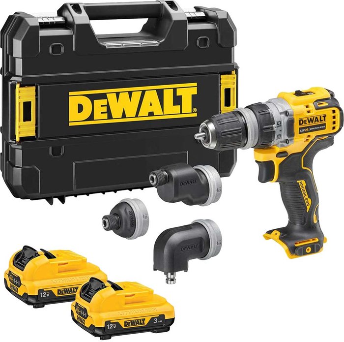 Tooled Up | Dewalt DeWalt DCD703 12v XR Cordless Brushless Multi Head Drill Driver 2 x 3ah Li-ion Charger Case Dewalt DeWalt DCD703 12v XR Cordless Brushless Multi Head Drill Driver 2 x 3ah Li-ion Charger Case