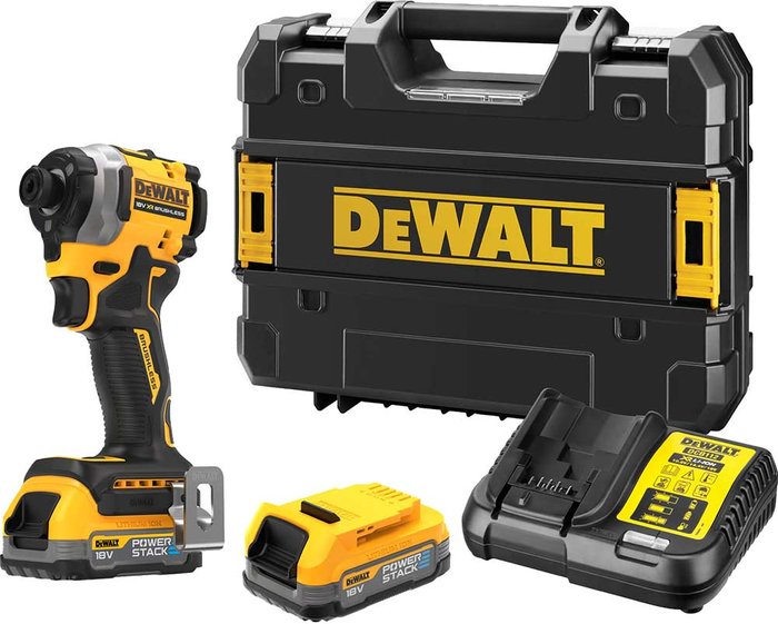 Tooled Up | DE WALT Dewalt DCF850E2T-GB 18V XR Brushless Powerstack Impact Driver with 2 x 2.0Ah Powerstack Batteries, Charger & Case DE WALT Dewalt DCF850E2T-GB 18V XR Brushless Powerstack Impact Driver with 2 x 2.0Ah Powerstack Batteries, Charger & Case