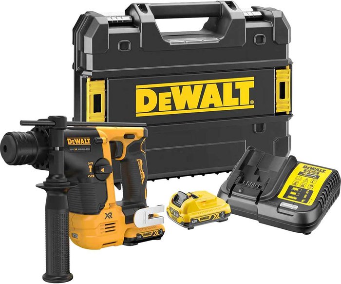 Tooled Up | Dewalt DeWalt DCH072 12v XR Cordless Brushless Ultra Compact SDS Plus Hammer 2 x 3ah Li-ion Charger Case Dewalt DeWalt DCH072 12v XR Cordless Brushless Ultra Compact SDS Plus Hammer 2 x 3ah Li-ion Charger Case