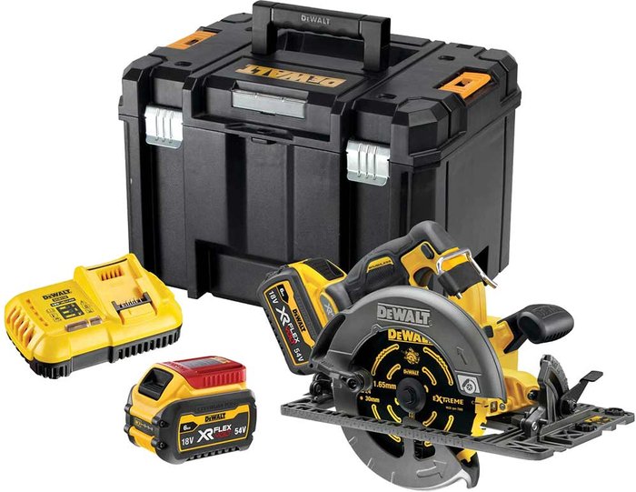 Tooled Up | Dewalt DeWalt DCS579 54v XR Cordless Brushless FLEXVOLT High Power Rail Compatible Circular Saw 190mm 2 x 6ah Li-ion Charger Case Dewalt DeWalt DCS579 54v XR Cordless Brushless FLEXVOLT High Power Rail Compatible Circular Saw 190mm 2 x 6ah Li-ion Charger Case