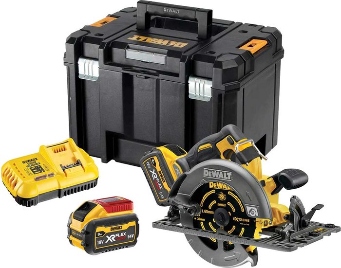 Tooled Up | Dewalt DeWalt DCS579 54v XR Cordless Brushless FLEXVOLT High Power Rail Compatible Circular Saw 190mm 2 x 9ah Li-ion Charger Case Dewalt DeWalt DCS579 54v XR Cordless Brushless FLEXVOLT High Power Rail Compatible Circular Saw 190mm 2 x 9ah Li-ion Charger Case