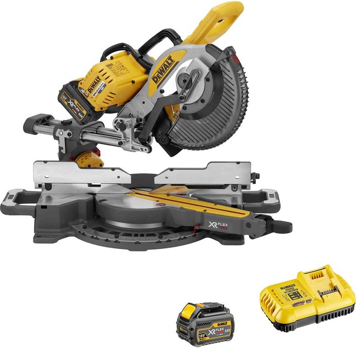 Tooled Up | Dewalt DeWalt DCS727 54v XR Flexvolt Cordless Brushless Mitre Saw 250mm 2 x 6ah Li-ion Charger No Case Dewalt DeWalt DCS727 54v XR Flexvolt Cordless Brushless Mitre Saw 250mm 2 x 6ah Li-ion Charger No Case
