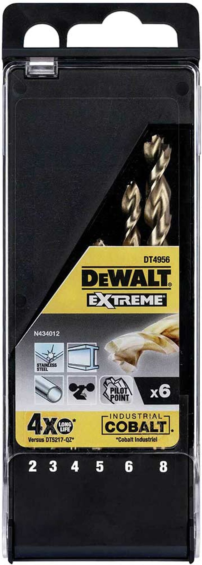 Tooled Up | Dewalt DeWalt 6 Piece HSS E Cobalt Drill Bit Set Dewalt DeWalt 6 Piece HSS E Cobalt Drill Bit Set