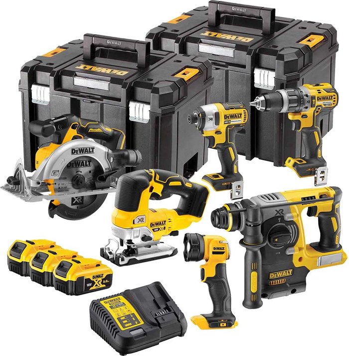 Tooled Up | Dewalt DeWalt DCK690P3T 18v XR Cordless Brushless 6 Piece Power Tool Kit 3 x 5ah Li-ion Charger Case Dewalt DeWalt DCK690P3T 18v XR Cordless Brushless 6 Piece Power Tool Kit 3 x 5ah Li-ion Charger Case