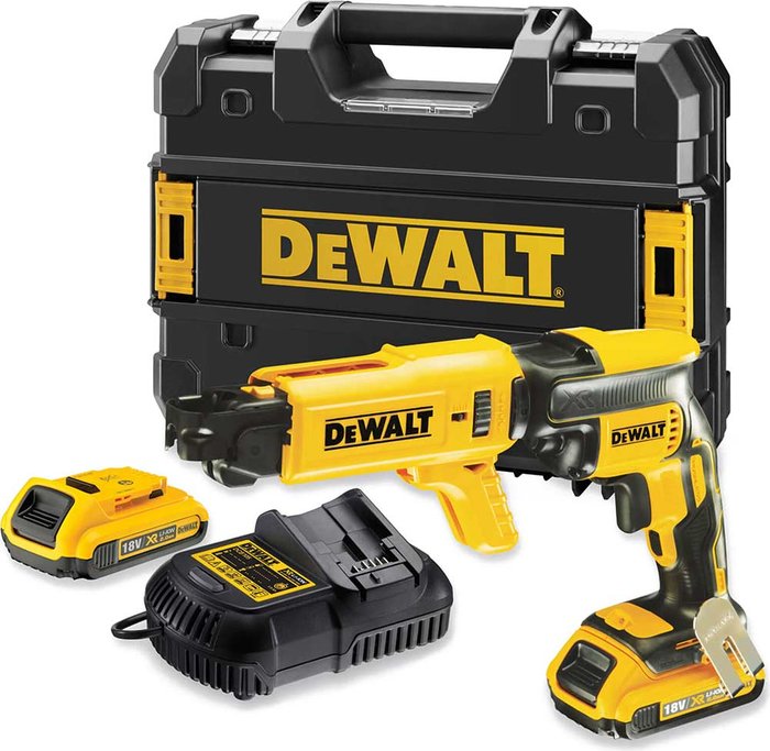 Tooled Up | Dewalt DeWalt 18V XR Li-ion Brushless Collated Drywall Screwdriver with 2 x 2.0AH Batteries, Charger and Kit Box Dewalt DeWalt 18V XR Li-ion Brushless Collated Drywall Screwdriver with 2 x 2.0AH Batteries, Charger and Kit Box