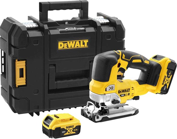 Tooled Up | Dewalt DeWalt 18V Xr Brushless Top Handle Jigsaw with 2 x 5.0AH Batteries DCS334P2-GB Dewalt DeWalt 18V Xr Brushless Top Handle Jigsaw with 2 x 5.0AH Batteries DCS334P2-GB