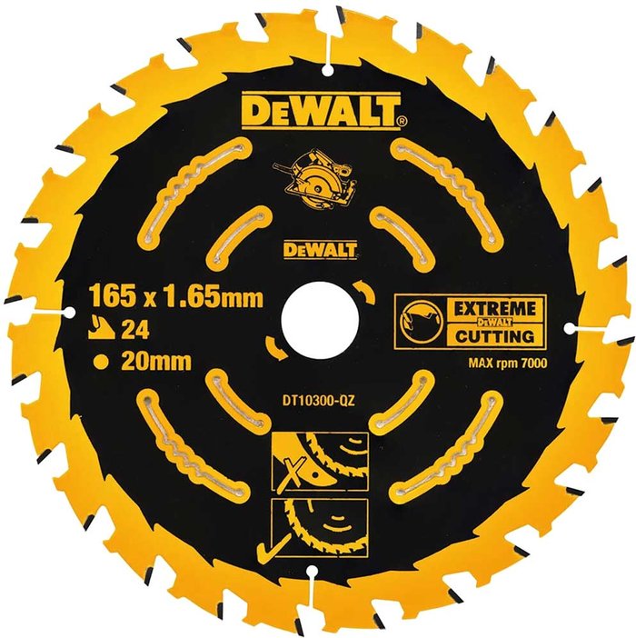 Tooled Up | Dewalt DeWalt Extreme GP Saw Blades 165mm 24T 20mm Dewalt DeWalt Extreme GP Saw Blades 165mm 24T 20mm