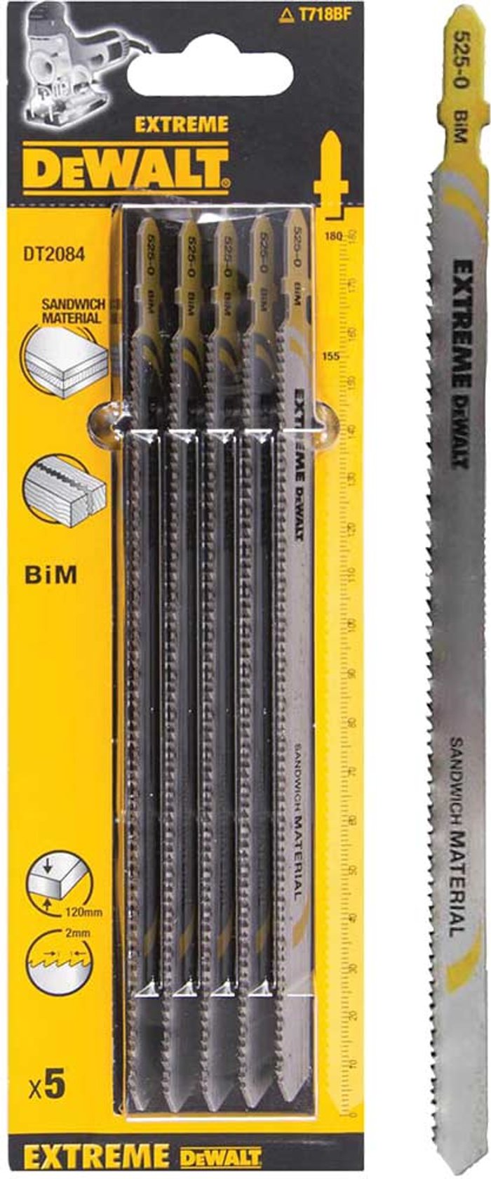 Tooled Up | Dewalt DeWalt T718BF Long Life Bi-Metal Jigsaw Blades Pack of 5 Dewalt DeWalt T718BF Long Life Bi-Metal Jigsaw Blades Pack of 5