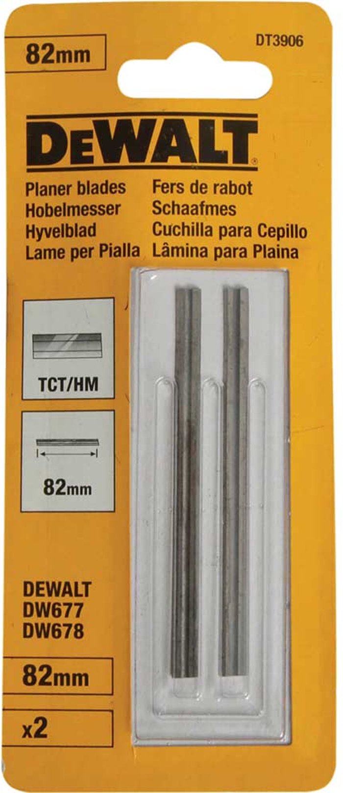 Tooled Up | Dewalt DeWalt TCT Reversible Planer Blades 82mm Dewalt DeWalt TCT Reversible Planer Blades 82mm