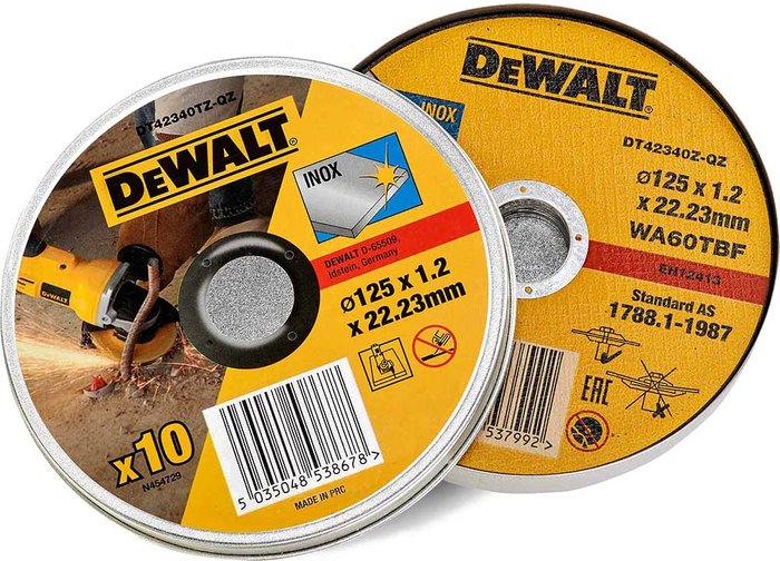 Tooled Up | Dewalt DeWalt INOX Thin Stainless Steel Cutting Disc 125mm Dewalt DeWalt INOX Thin Stainless Steel Cutting Disc 125mm