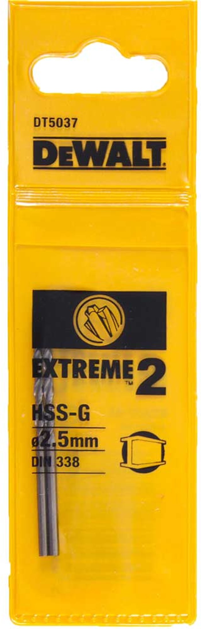 Tooled Up | Dewalt DeWalt Extreme 2 Metal Drill Bit 2.5mm Pack of 2 Dewalt DeWalt Extreme 2 Metal Drill Bit 2.5mm Pack of 2