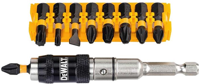 Tooled Up | Dewalt DeWalt 10 Piece Impact Torsion Pivoting Holder Screwdriver Bit Set Dewalt DeWalt 10 Piece Impact Torsion Pivoting Holder Screwdriver Bit Set