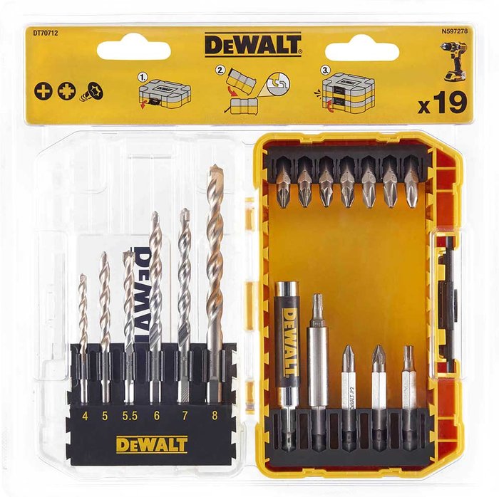 Tooled Up | Dewalt Dewalt DT70712 Extreme Masonry Drill Drive Set - 19 Piece Dewalt Dewalt DT70712 Extreme Masonry Drill Drive Set - 19 Piece
