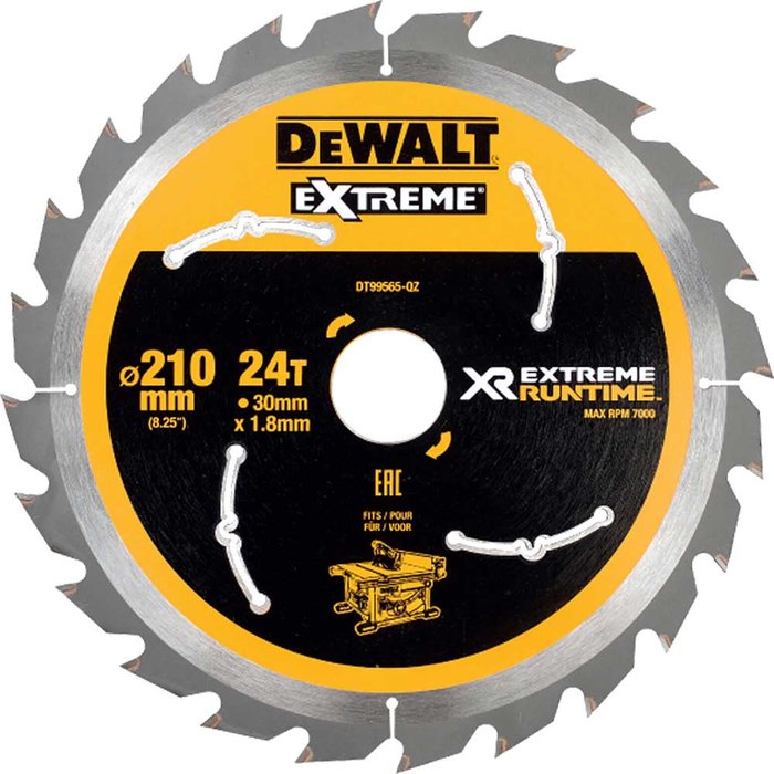 Tooled Up | Dewalt DeWalt Extreme Runtime Circular Saw Blade 210mm 24T 30mm Dewalt DeWalt Extreme Runtime Circular Saw Blade 210mm 24T 30mm