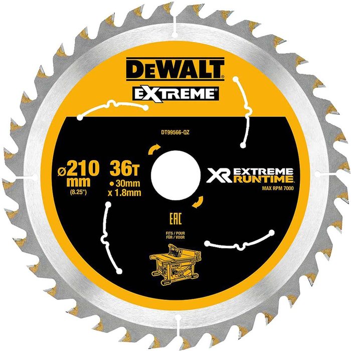 Tooled Up | Dewalt DeWalt Extreme Runtime Circular Saw Blade 210mm 36T 30mm Dewalt DeWalt Extreme Runtime Circular Saw Blade 210mm 36T 30mm