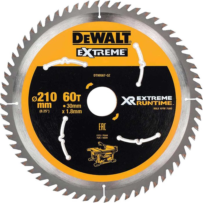 Tooled Up | Dewalt DeWalt Extreme Runtime Circular Saw Blade 210mm 60T 30mm Dewalt DeWalt Extreme Runtime Circular Saw Blade 210mm 60T 30mm