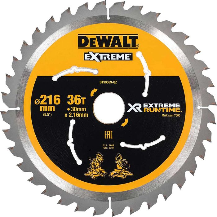 Tooled Up | Dewalt DeWalt Extreme Runtime Circular Saw Blade 216mm 36T 30mm Dewalt DeWalt Extreme Runtime Circular Saw Blade 216mm 36T 30mm