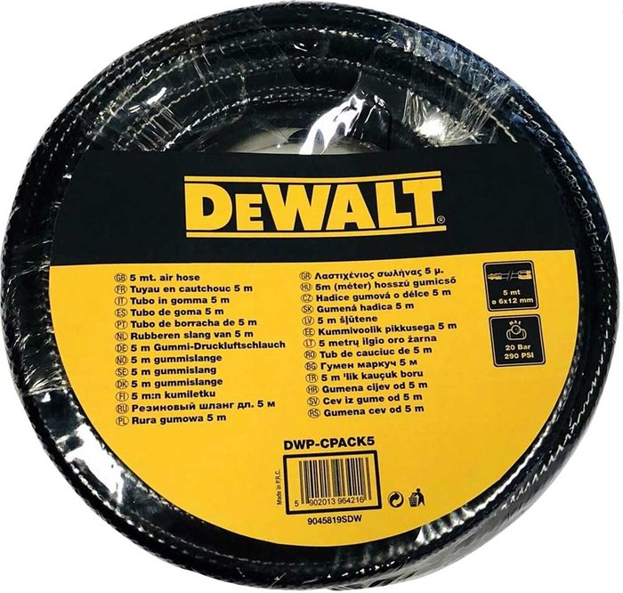 Tooled Up | Dewalt DeWalt DWP-CPACK5 Professional Rubber Air Line Hose 8mm 5m Dewalt DeWalt DWP-CPACK5 Professional Rubber Air Line Hose 8mm 5m