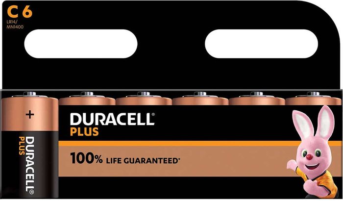 Tooled Up | Duracell Plus Duracell Plus C Battery Alkaline 100% Life (Pack of 6) 5009814 Duracell Plus Duracell Plus C Battery Alkaline 100% Life (Pack of 6) 5009814