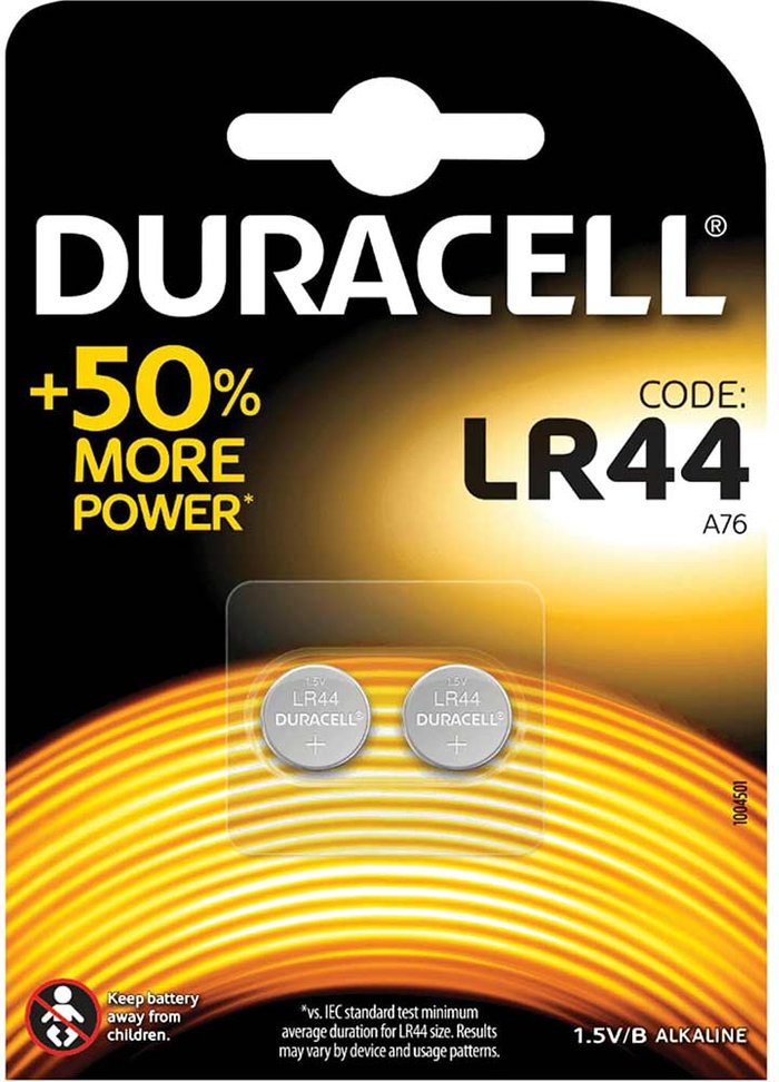 Tooled Up | Duracell Alkaline Duracell LR44 Alkaline Button Batteries (Pack of 2) A76/2 Duracell Alkaline Duracell LR44 Alkaline Button Batteries (Pack of 2) A76/2