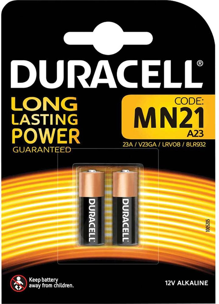 Tooled Up | Duracell DURACELL A23/K23/LRV08 MN21 Batteries - Pack of 2 Duracell DURACELL A23/K23/LRV08 MN21 Batteries - Pack of 2