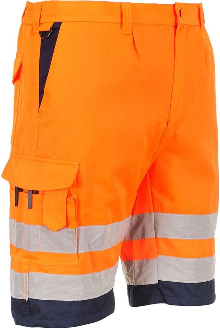 Tooled Up | Portwest Portwest Mens Class 1 Hi Vis Poly Cotton Shorts Orange / Navy M Portwest Portwest Mens Class 1 Hi Vis Poly Cotton Shorts Orange / Navy M