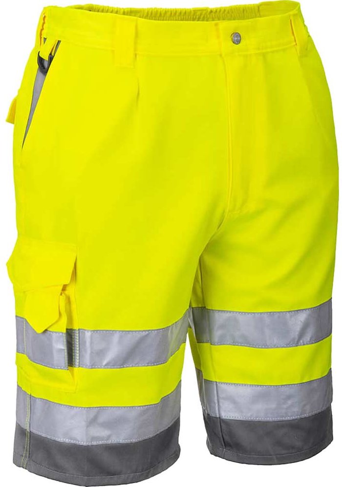 Tooled Up | Portwest Portwest Mens Class 1 Hi Vis Poly Cotton Shorts Yellow / Grey S Portwest Portwest Mens Class 1 Hi Vis Poly Cotton Shorts Yellow / Grey S