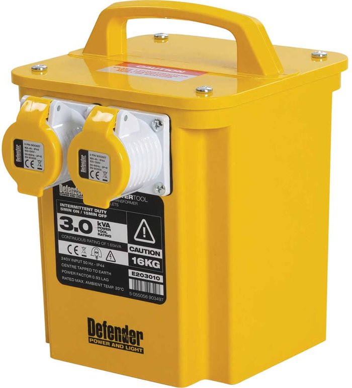 Tooled Up | Defender Defender 3kVA 110V Portable Transformer Defender Defender 3kVA 110V Portable Transformer