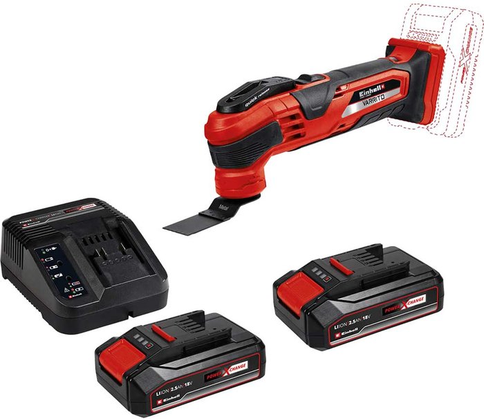 Tooled Up | Einhell Einhell VARRITO 18v Cordless Oscillating Multi Tool 2 x 2.5ah Li-ion Charger No Case Einhell Einhell VARRITO 18v Cordless Oscillating Multi Tool 2 x 2.5ah Li-ion Charger No Case