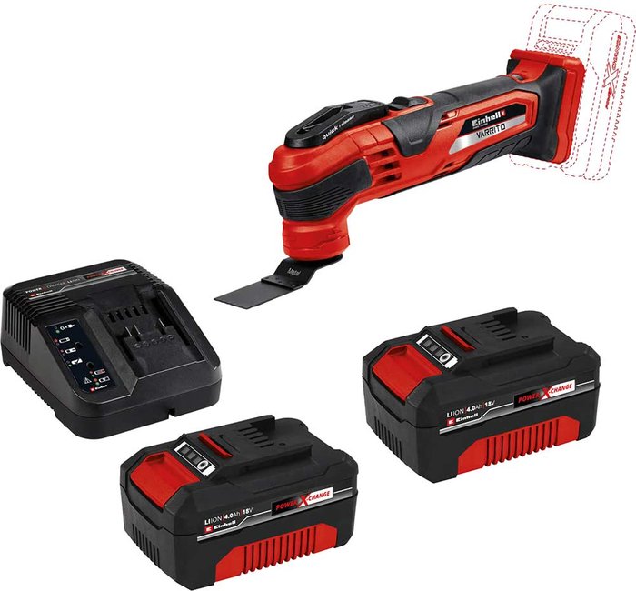 Tooled Up | Einhell Einhell VARRITO 18v Cordless Oscillating Multi Tool 2 x 4ah Li-ion Charger No Case Einhell Einhell VARRITO 18v Cordless Oscillating Multi Tool 2 x 4ah Li-ion Charger No Case