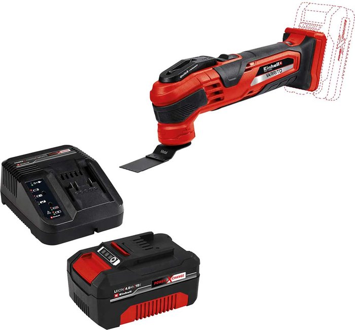 Tooled Up | Einhell Einhell VARRITO 18v Cordless Oscillating Multi Tool 1 x 4ah Li-ion Charger No Case Einhell Einhell VARRITO 18v Cordless Oscillating Multi Tool 1 x 4ah Li-ion Charger No Case