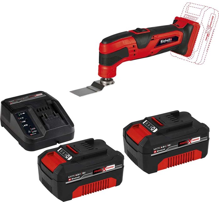 Tooled Up | Einhell Einhell TC-MG 18 Li 18v Oscillating Multi Tool 2 x 4ah Li-ion Charger No Case Einhell Einhell TC-MG 18 Li 18v Oscillating Multi Tool 2 x 4ah Li-ion Charger No Case