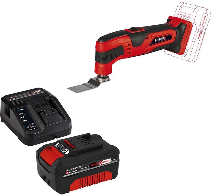 Tooled Up | Einhell Einhell TC-MG 18 Li 18v Oscillating Multi Tool 1 x 4ah Li-ion Charger No Case Einhell Einhell TC-MG 18 Li 18v Oscillating Multi Tool 1 x 4ah Li-ion Charger No Case