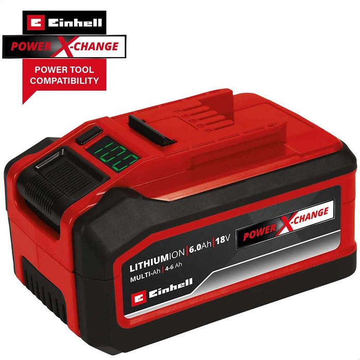 Tooled Up | Einhell Einhell Genuine Power X-Change 18v Cordless Plus Li-ion Battery 4-6ah 6ah Einhell Einhell Genuine Power X-Change 18v Cordless Plus Li-ion Battery 4-6ah 6ah