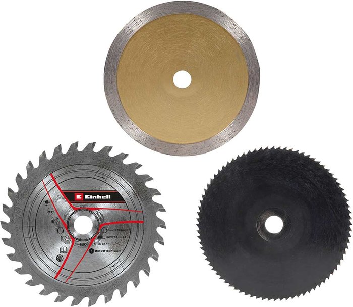Tooled Up | Einhell Einhell 3 Piece Mini Circular Saw Blade Set 89mm Einhell Einhell 3 Piece Mini Circular Saw Blade Set 89mm