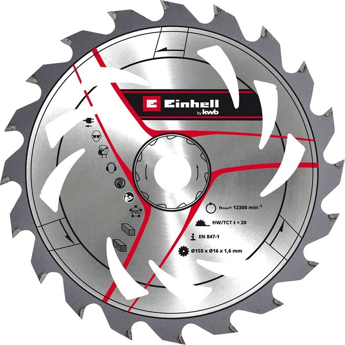 Tooled Up | Einhell Einhell Thin Kerf TCT Circular Saw Blade 150mm 20T 16mm Einhell Einhell Thin Kerf TCT Circular Saw Blade 150mm 20T 16mm