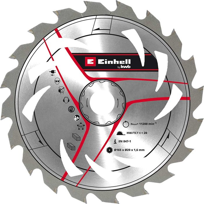 Tooled Up | Einhell Einhell Thin Kerf TCT Circular Saw Blade 165mm 24T 20mm Einhell Einhell Thin Kerf TCT Circular Saw Blade 165mm 24T 20mm
