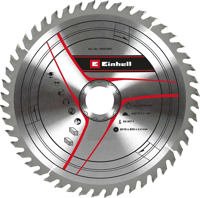 Tooled Up | Einhell Einhell TCT Circular Saw Blade 210mm 48T 30mm Einhell Einhell TCT Circular Saw Blade 210mm 48T 30mm