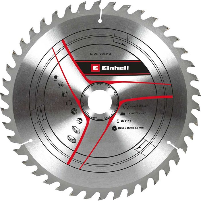 Tooled Up | Einhell Einhell Thin Kerf TCT Circular Saw Blade 250mm 42T 30mm Einhell Einhell Thin Kerf TCT Circular Saw Blade 250mm 42T 30mm