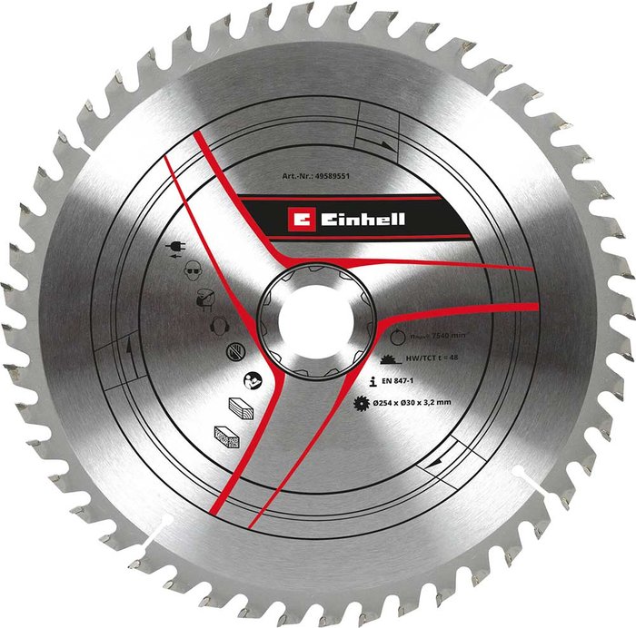 Tooled Up | Einhell Einhell Thin Kerf TCT Circular Saw Blade 254mm 42T 30mm Einhell Einhell Thin Kerf TCT Circular Saw Blade 254mm 42T 30mm